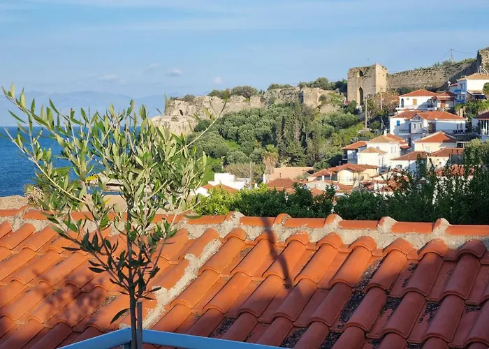 Charites: Terrace With Seaview - 100m To The Koroni (Messinia)